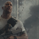 Dwayne “The Rock” Johnson, observing a werewolf with wings in Rampage. But you know, in a totally serious and grounded way. With heart.